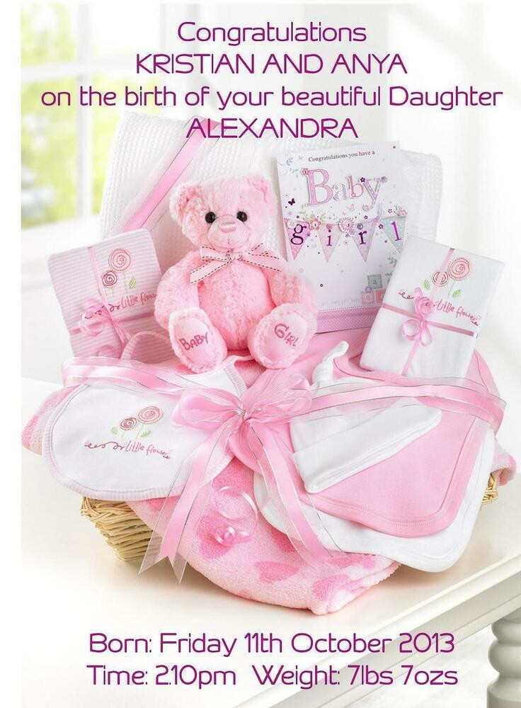 Gift For Daughter On Birth Of First Child
 Birth of Baby Girl Congratulations A5 Card Personalised