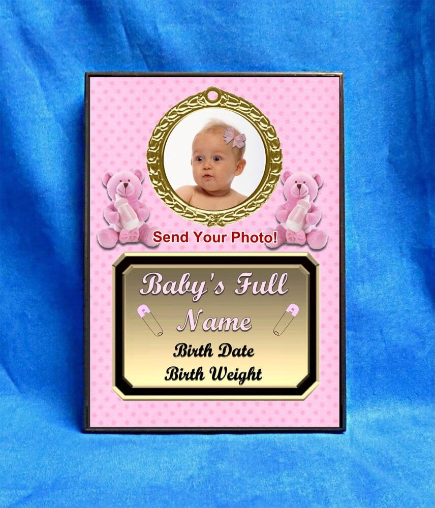 Gift For Daughter On Birth Of First Child
 Baby Girl Custom PHOTO Personalized Award Plaque Gift