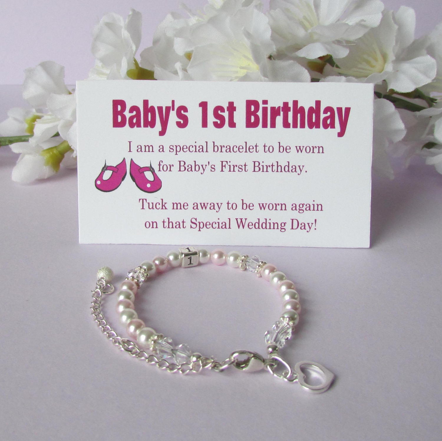 Gift For First Birthday
 Baby s 1st Birthday Gift Bracelet Baby to Bride Growing