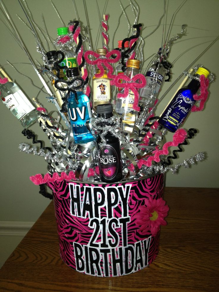 Gift Ideas For 21St Birthday Girl
 21st Birthday Gift Basket Shots shots shots Perfect