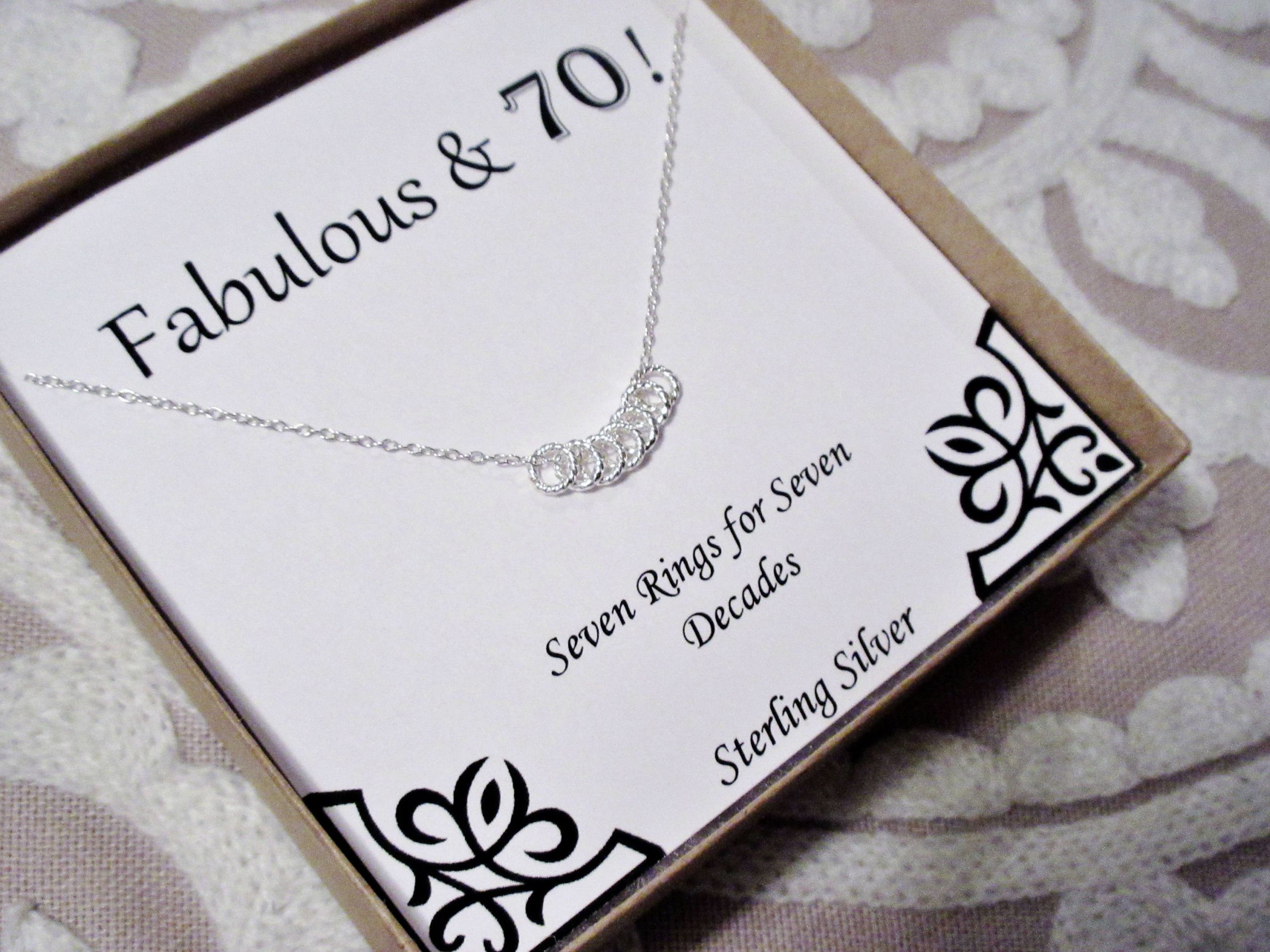 Gift Ideas For 70Th Birthday
 70th Birthday Present Necklace with Gift Box for Her