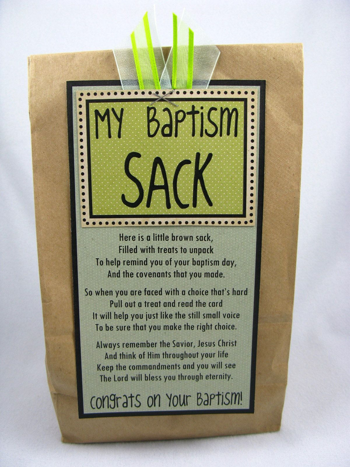 Gift Ideas For A Baby'S Baptism
 Here is a little brown sack Filled with treats to unpack