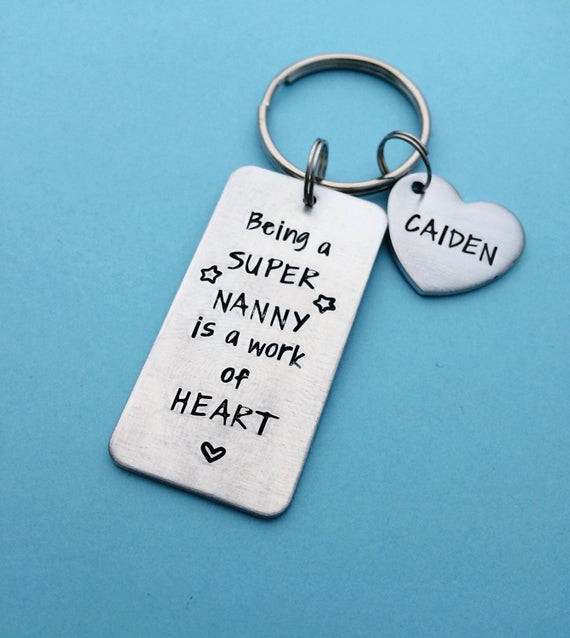 Gift Ideas For Babysitter
 nanny t babysitter t hand stamped keychain