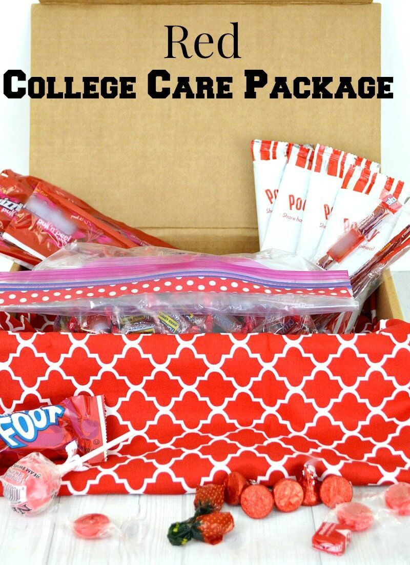 Gift Ideas For College Boys
 Red College Care Package Idea