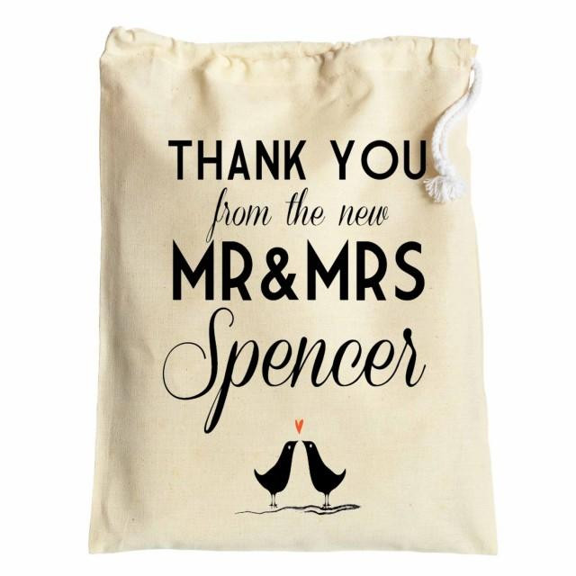 Gift Ideas For Newly Married Couple
 Wedding Favour Thank You Cotton Drawstring Gift Bags Newly
