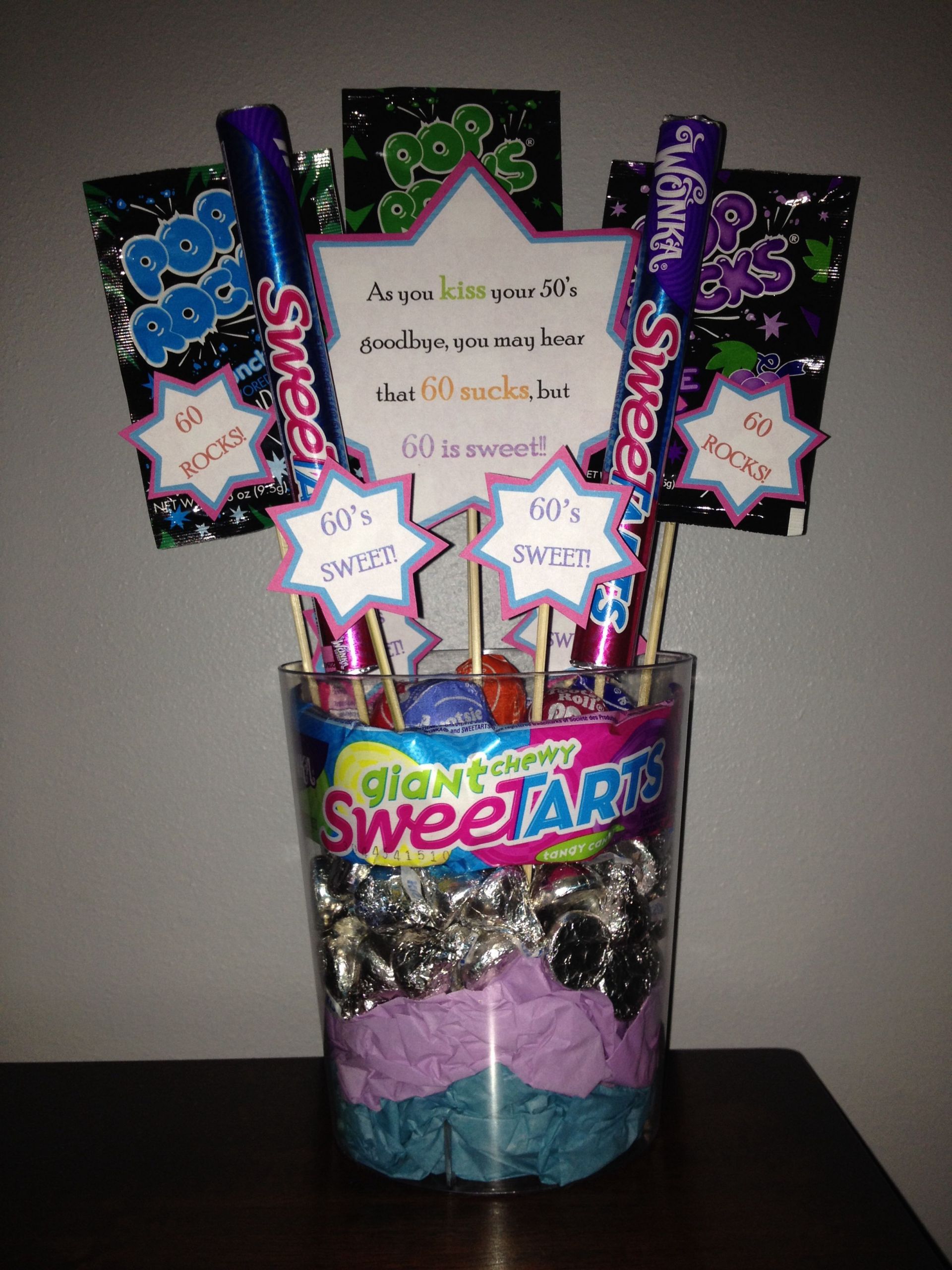 Gifts For 60th Birthday
 60th birthday t Hershey kisses tootsie pops two