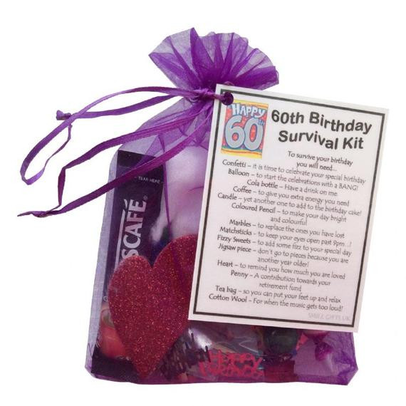 Gifts For 60th Birthday
 60th Birthday Survival Kit 60th Gift Gift for by SmileGiftsUK