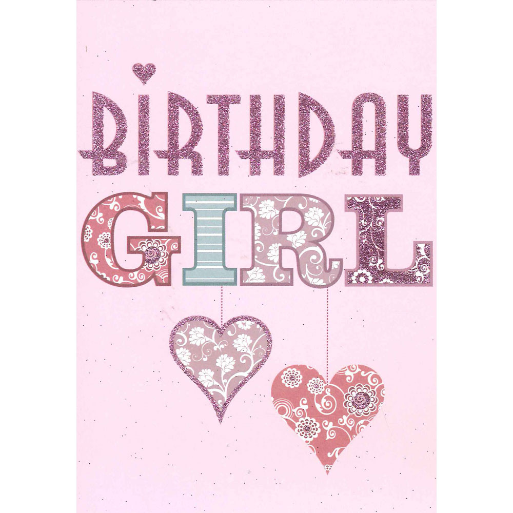 Girl Birthday Cards
 Paper Place Pink Birthday Girl Card