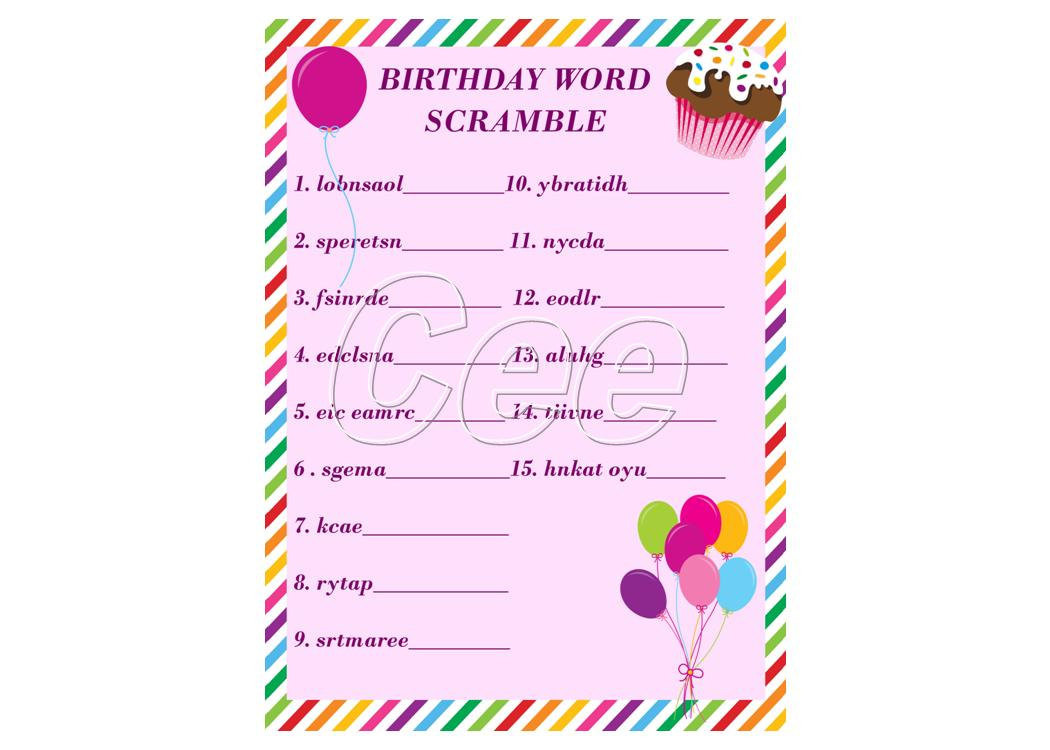 Girl Birthday Party Games
 Birthday Party Game Party Game For Girl Printable Birthday