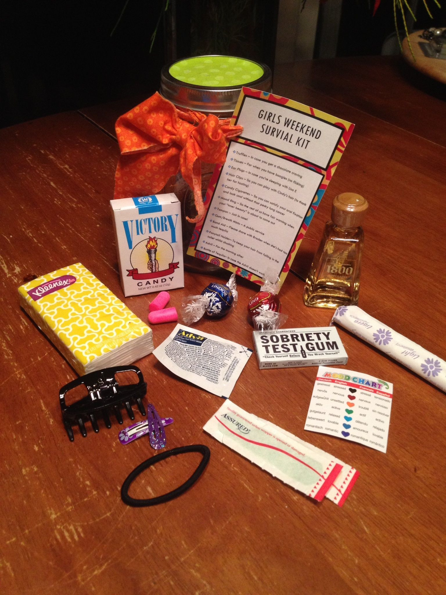 Girls Getaway Gift Ideas
 Girls Weekend Survival Kit the ingre nts