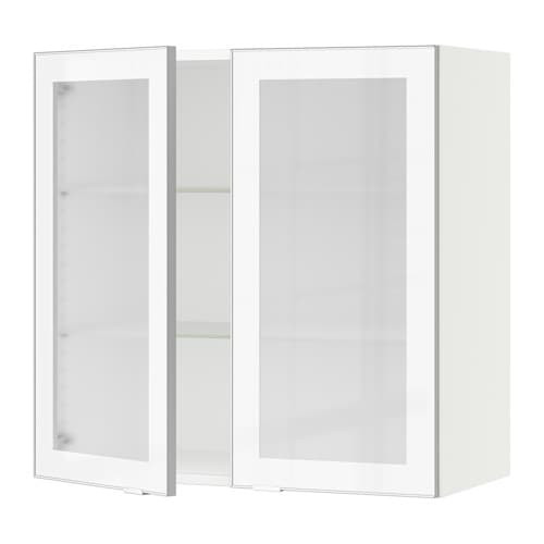 Glass Door Kitchen Wall Cabinets
 SEKTION Wall cabinet with 2 glass doors Jutis frosted