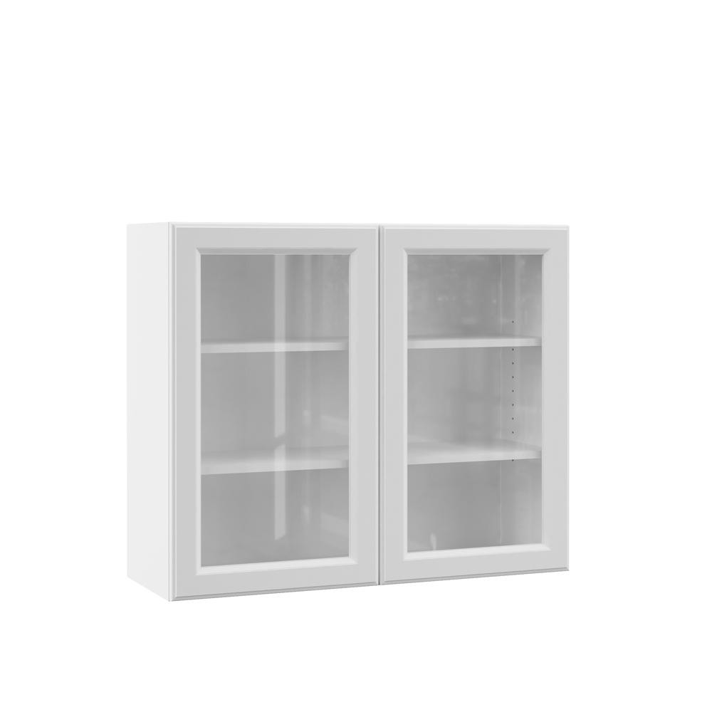 Glass Door Kitchen Wall Cabinets
 Hampton Bay Designer Series Elgin Assembled 36x30x12 in