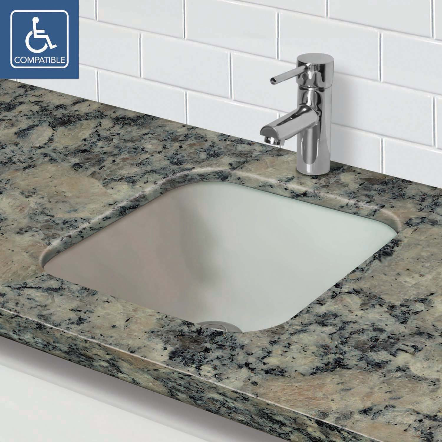 Glass Undermount Bathroom Sinks
 DECOLAV 1139U Square 12mm Glass Undermount Bathroom Sink