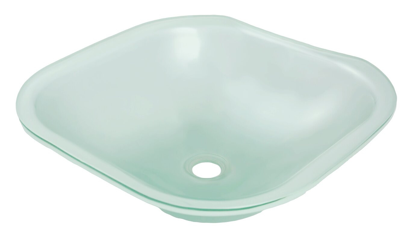 Glass Undermount Bathroom Sinks
 DECOLAV Translucence Glass Square Undermount Bathroom Sink