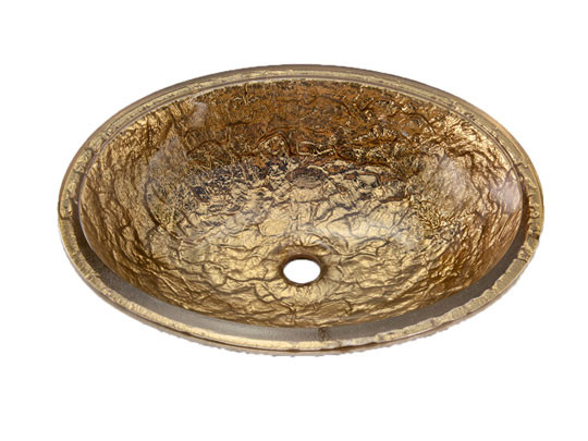 Glass Undermount Bathroom Sinks
 JSG Oceana 24K Gold Glass Undermount Sink