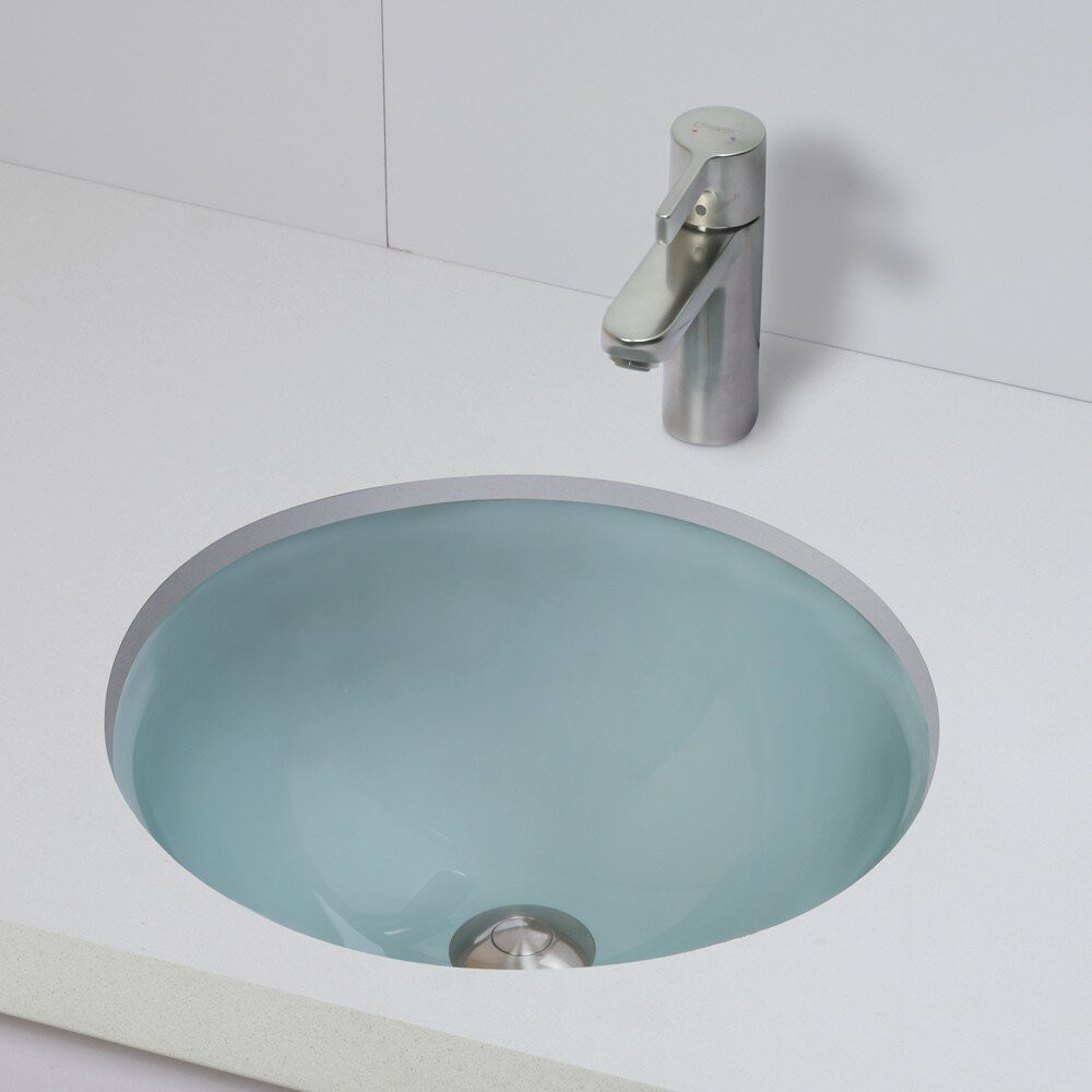 Glass Undermount Bathroom Sinks
 DECOLAV Translucence Round 12mm Glass Undermount Bathroom