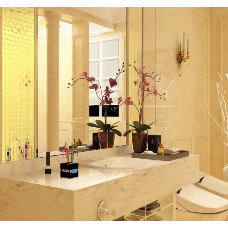 Glaze Bathroom Tiles
 Gold Porcelain Tiles Bathroom Wall Backsplash Glazed