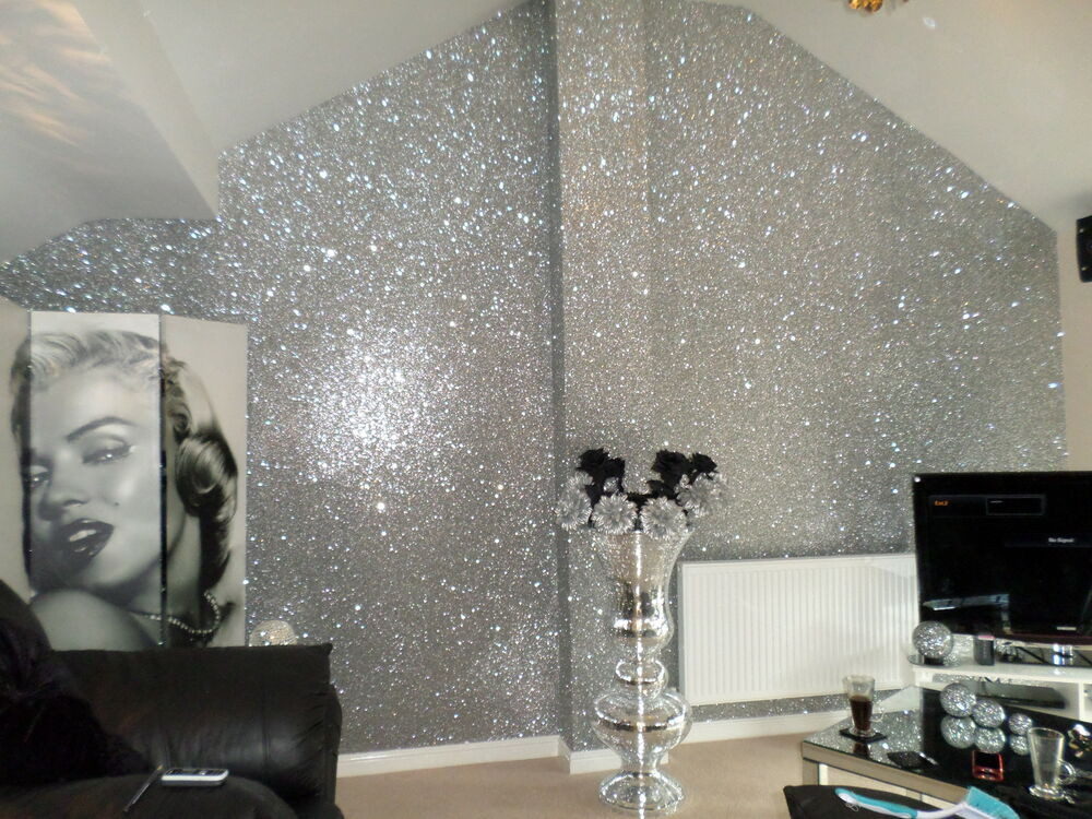 Glitter Wallpaper For Bedroom
 Glitter Wallpaper Chunky Fabric Gold Silver Black