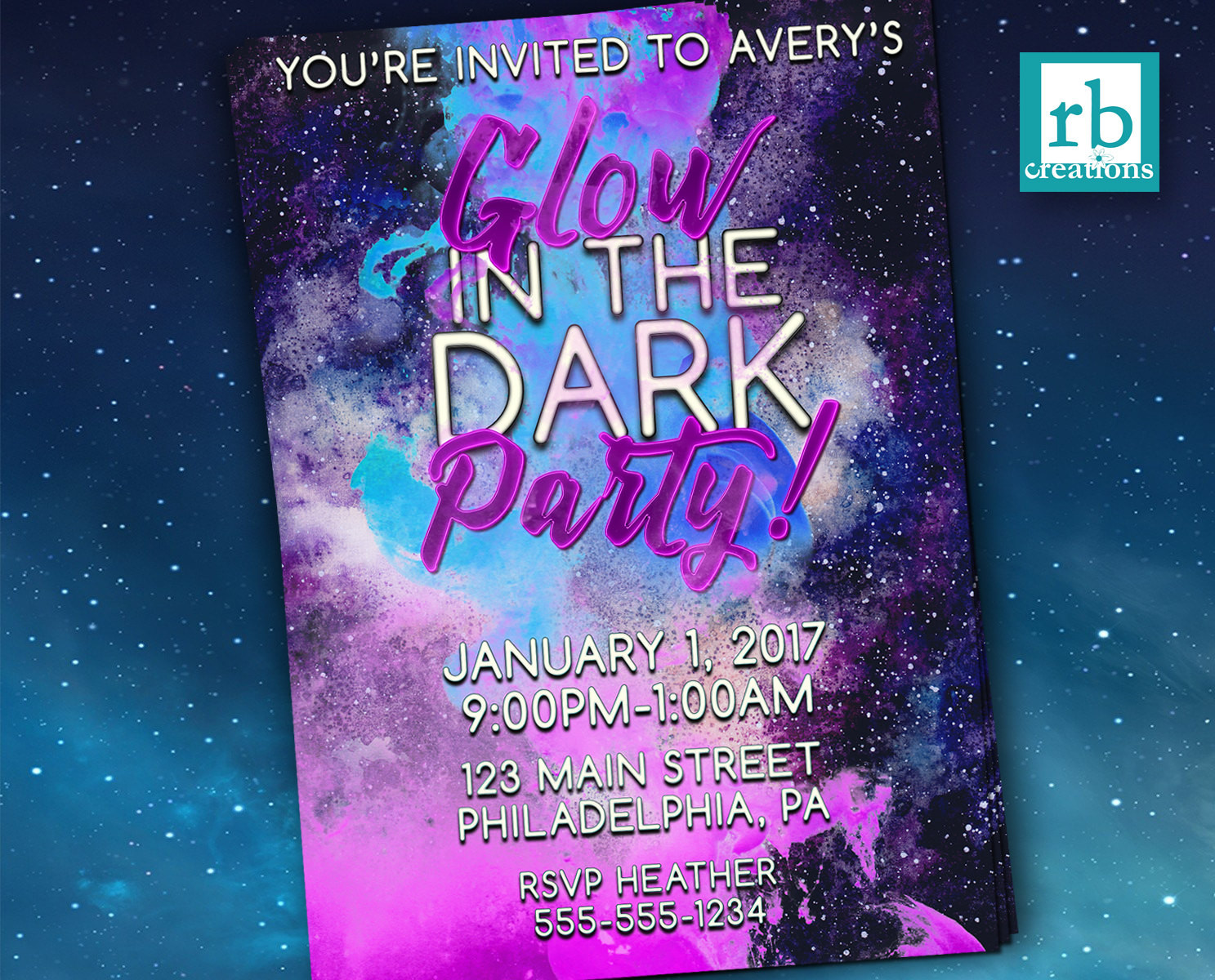 Glow In The Dark Birthday Party Invitations
 Glow in the Dark Party Invitations Glow in the Dark