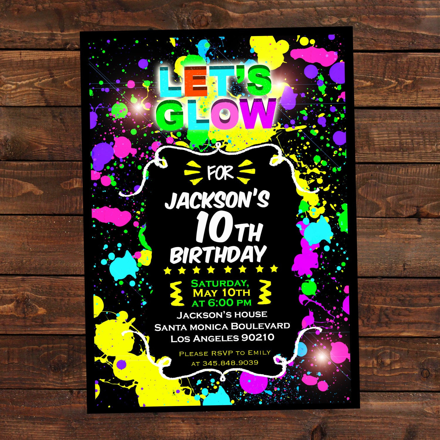 Glow In The Dark Birthday Party Invitations
 Glow in the dark invitations DIY Glow party invitations