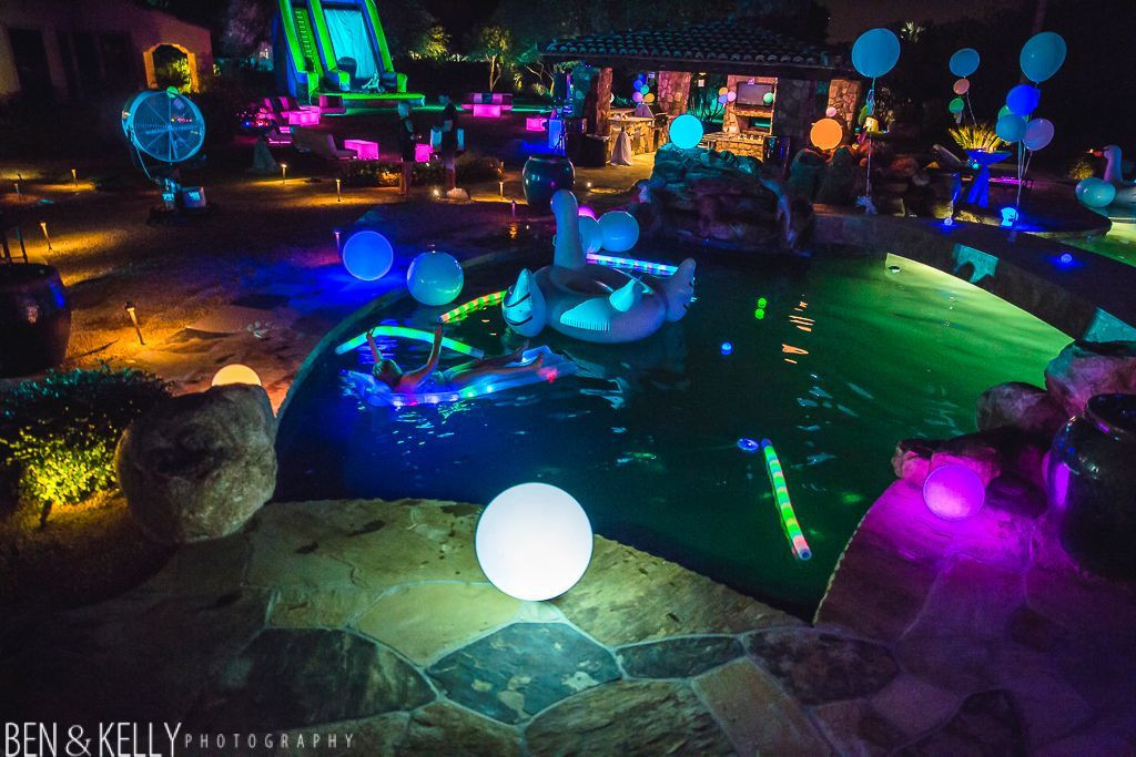 Glow Pool Party Ideas
 glow in dark 40th birthday party ideas Google Search