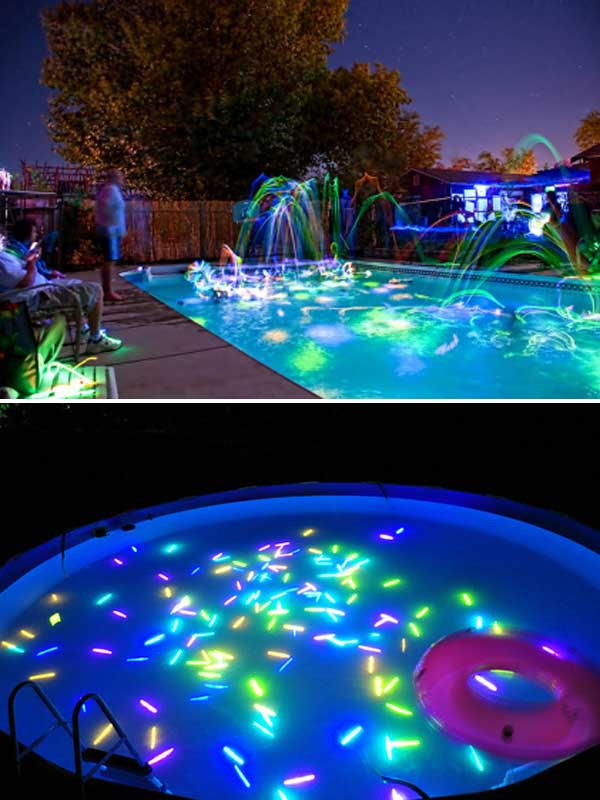 Glow Pool Party Ideas
 Top 21 Easy and Fun Ideas with Glowing Sticks