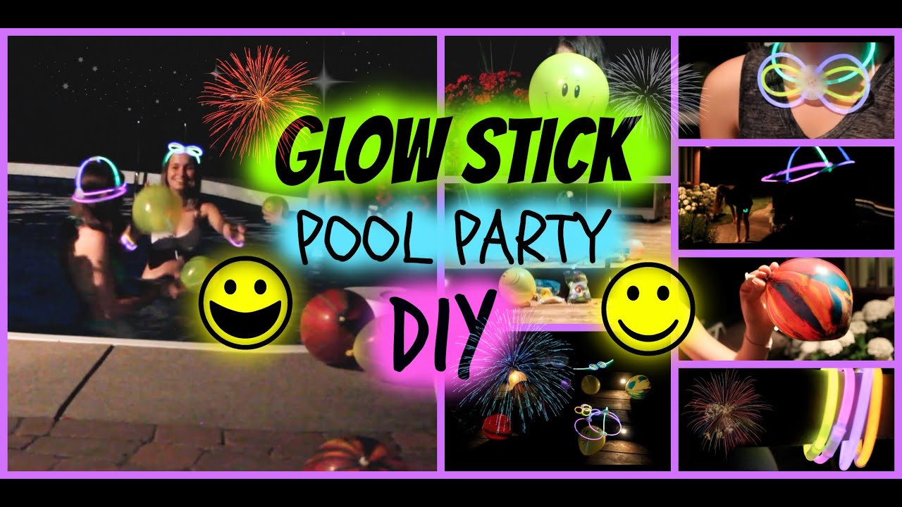 Glow Pool Party Ideas
 Glow Stick Pool Party DIY