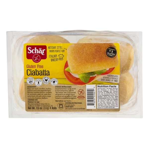 Gluten Free Ciabatta Bread
 Dr Schar Gluten Free Ciabatta Rolls from Safeway Instacart