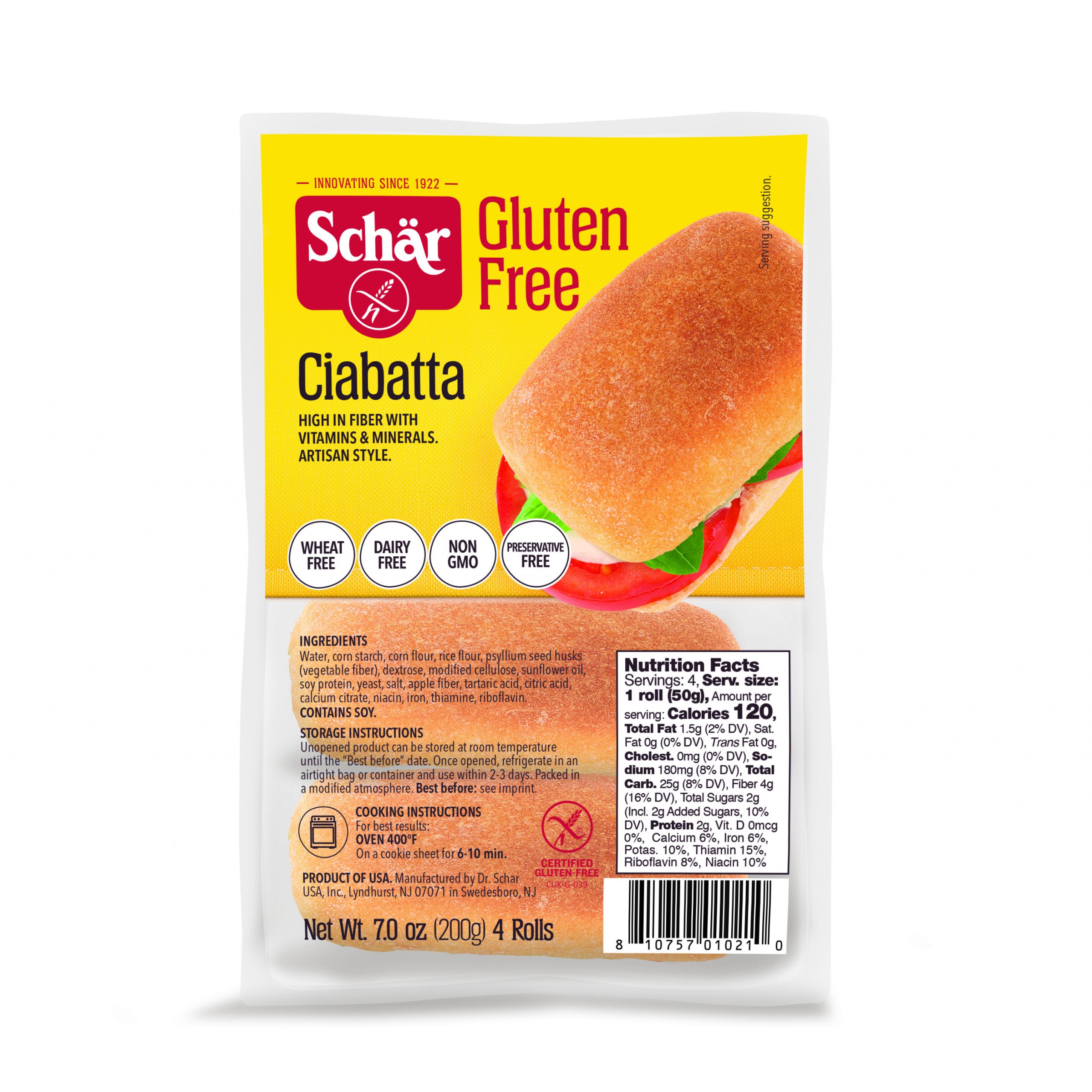 Gluten Free Ciabatta Bread
 Schär Gluten Free Ciabatta Rolls 7 oz 4 Count Walmart