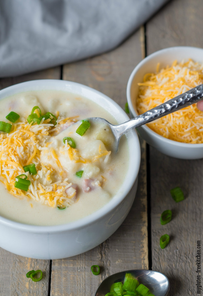 Gluten Free Cream Of Potato Soup
 Gluten free Cheesy Baked Potato Soup