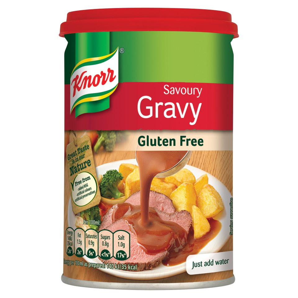 Gluten Free Gravy Brands
 Knorr Gravy Drum Savoury 185g Centra