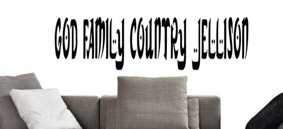 God Family Country Quote
 Family God Country quote wall sticker quote by WorldofDecals