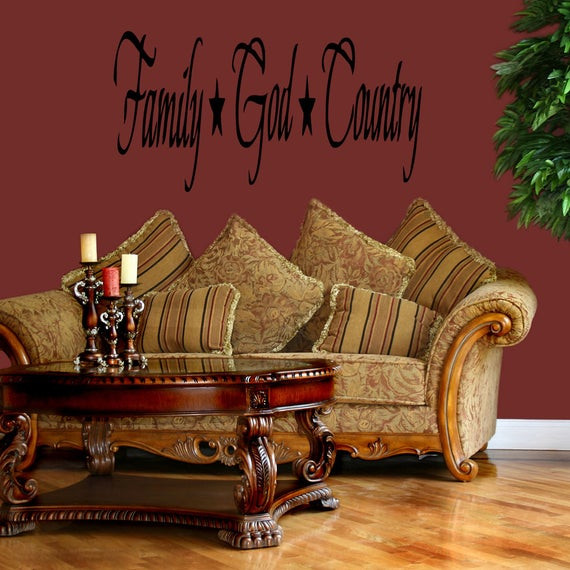 God Family Country Quote
 Family God Country quote wall sticker quote by WorldofDecals