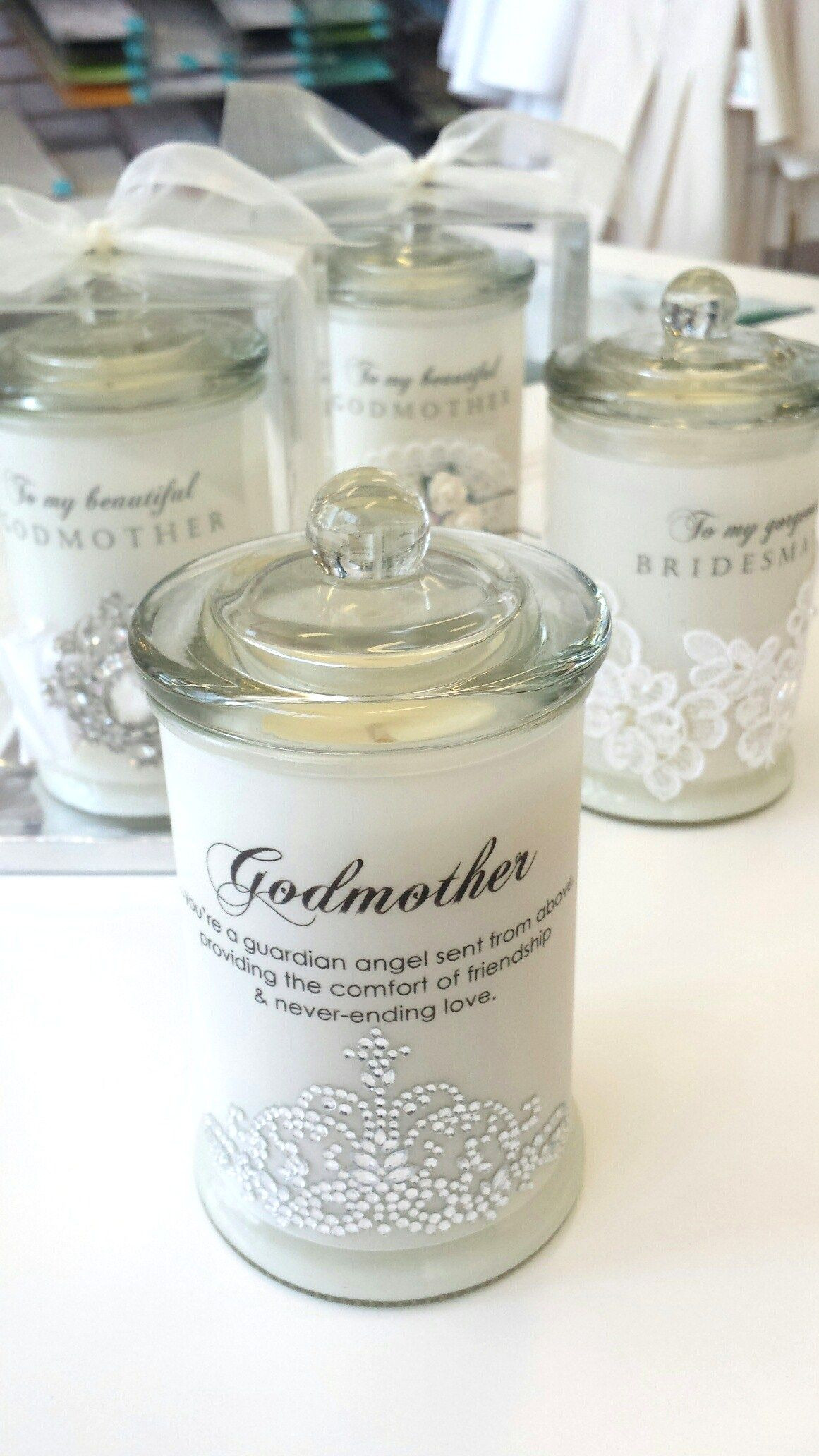 Godmother Gift Ideas
 beautifully scented GODMOTHER candles gorgeous ts