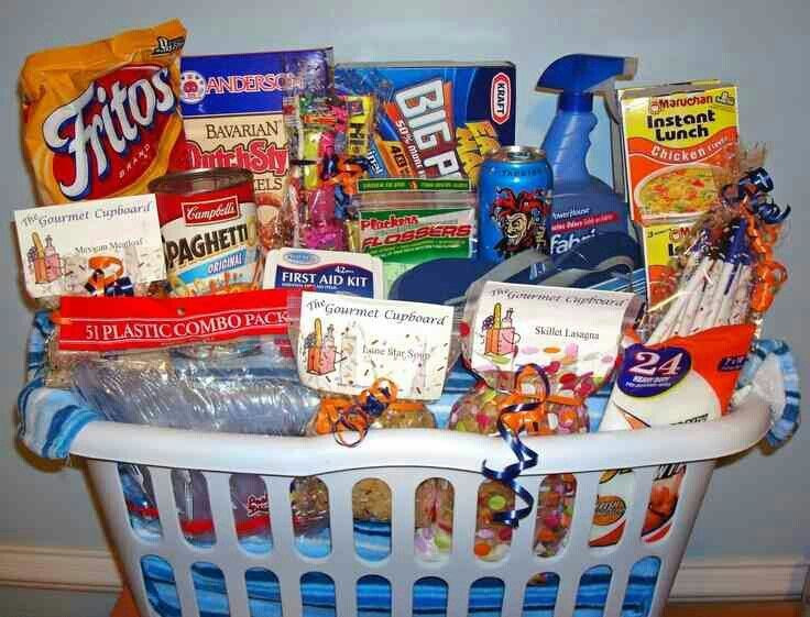 Going To College Gift Basket Ideas
 1000 images about Going away to college t baskets on