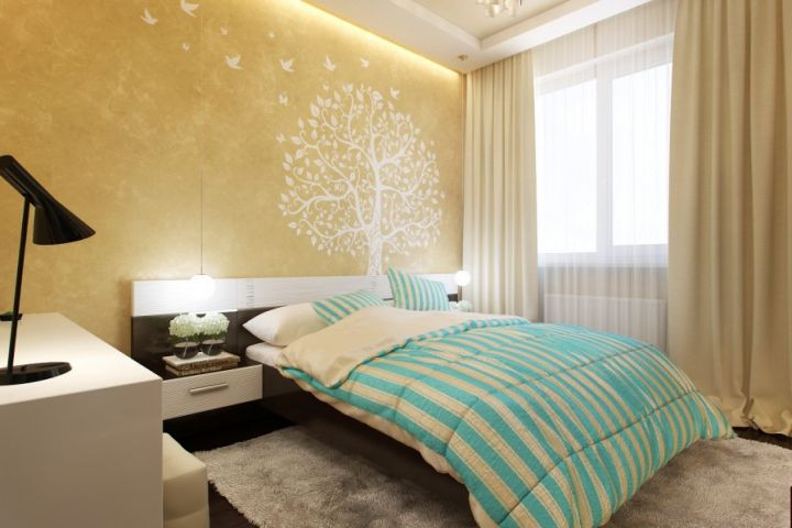 Gold Bedroom Paint
 20 Deluxe Blue and Gold Bedroom Designs