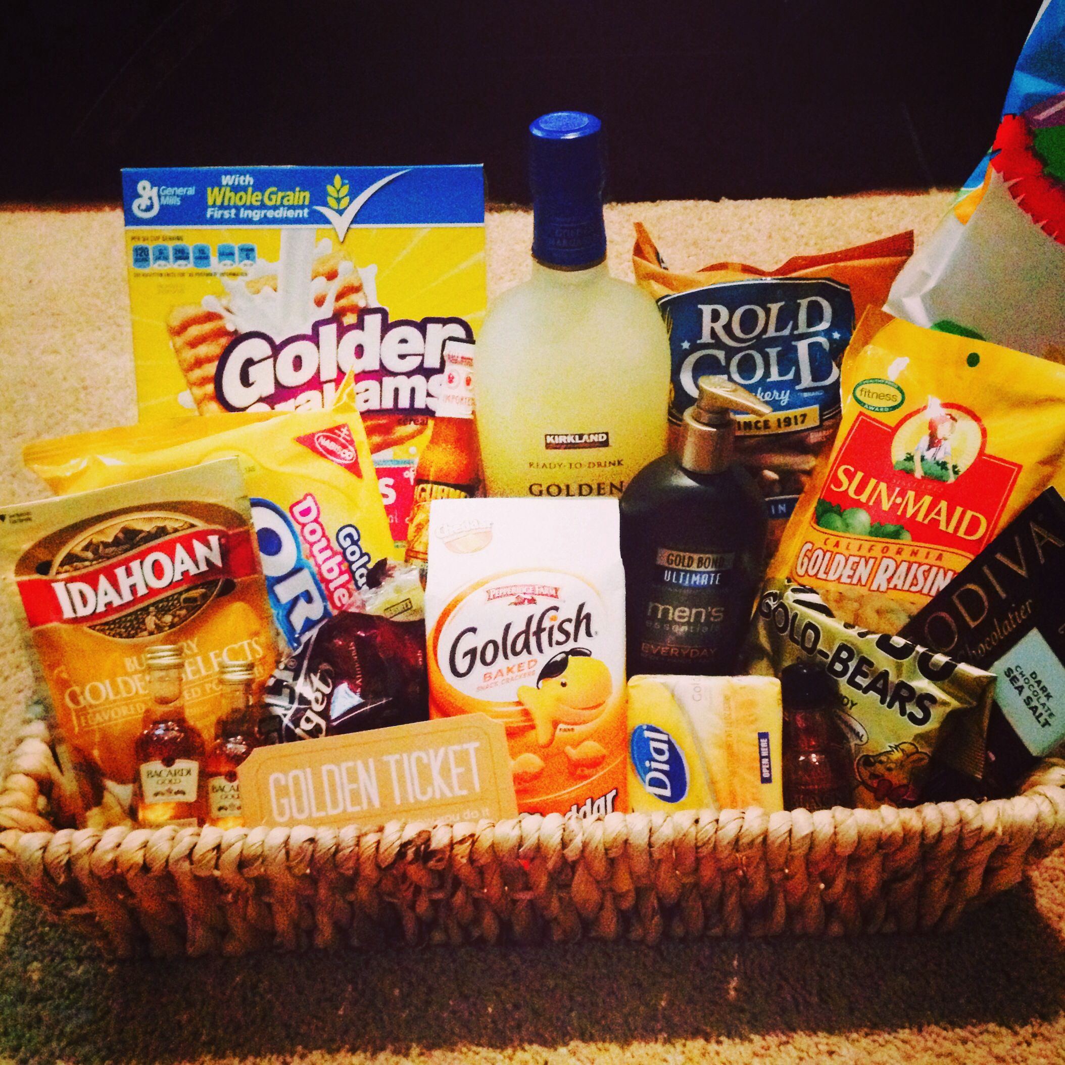 Golden Girls Gift Ideas
 Golden birthday basket