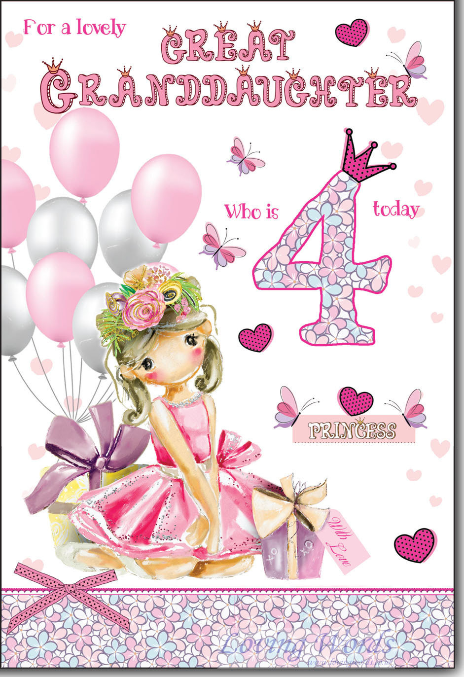 Good Birthday Cards
 For Great Granddaughter 4th Birthday