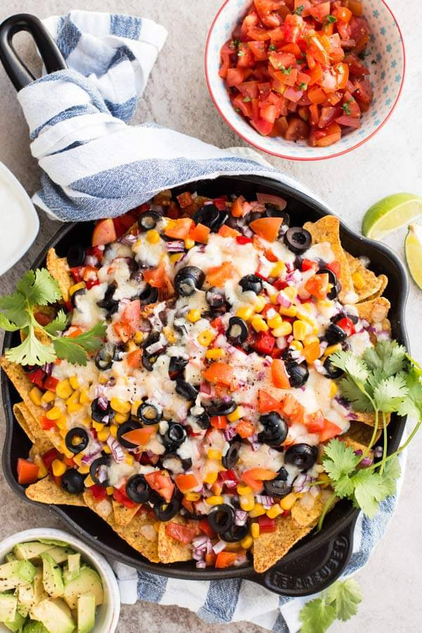 Gourmet Nachos Recipe
 15 Minute Fully Loaded Ve arian Nachos