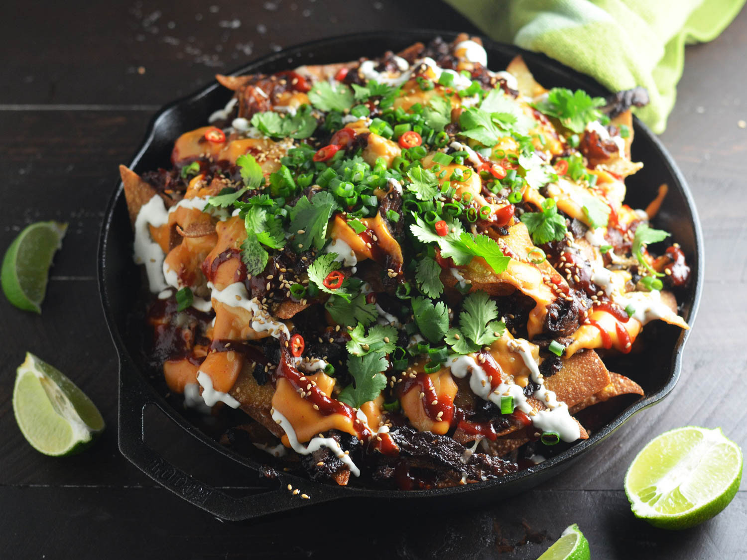 Gourmet Nachos Recipe
 e Skillet Korean Nachos Will Shake Up Your Party Menu