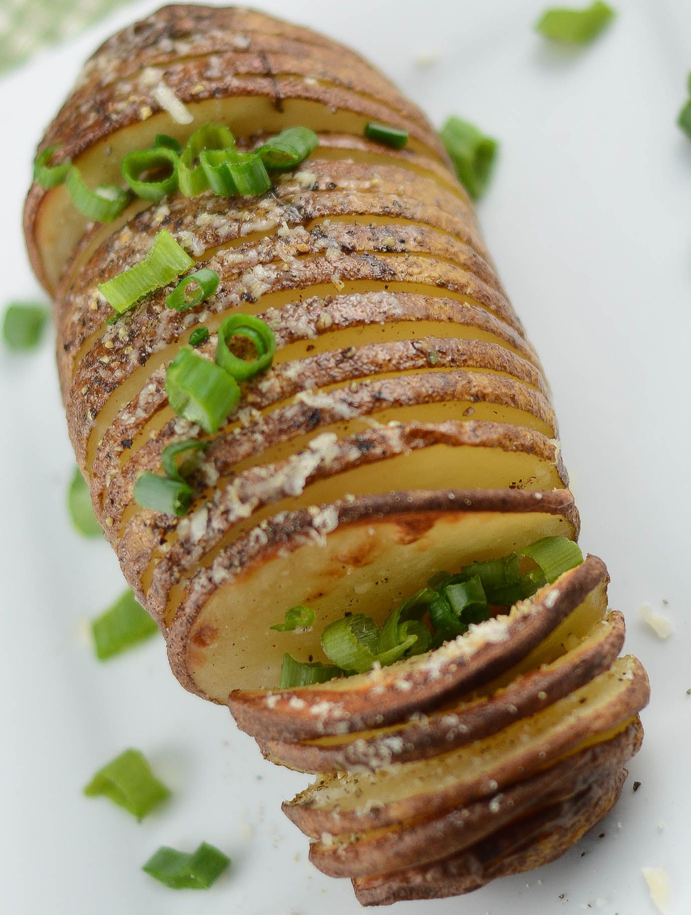 Gourmet Side Dishes
 Hasselback Potatoes Overhead Shot