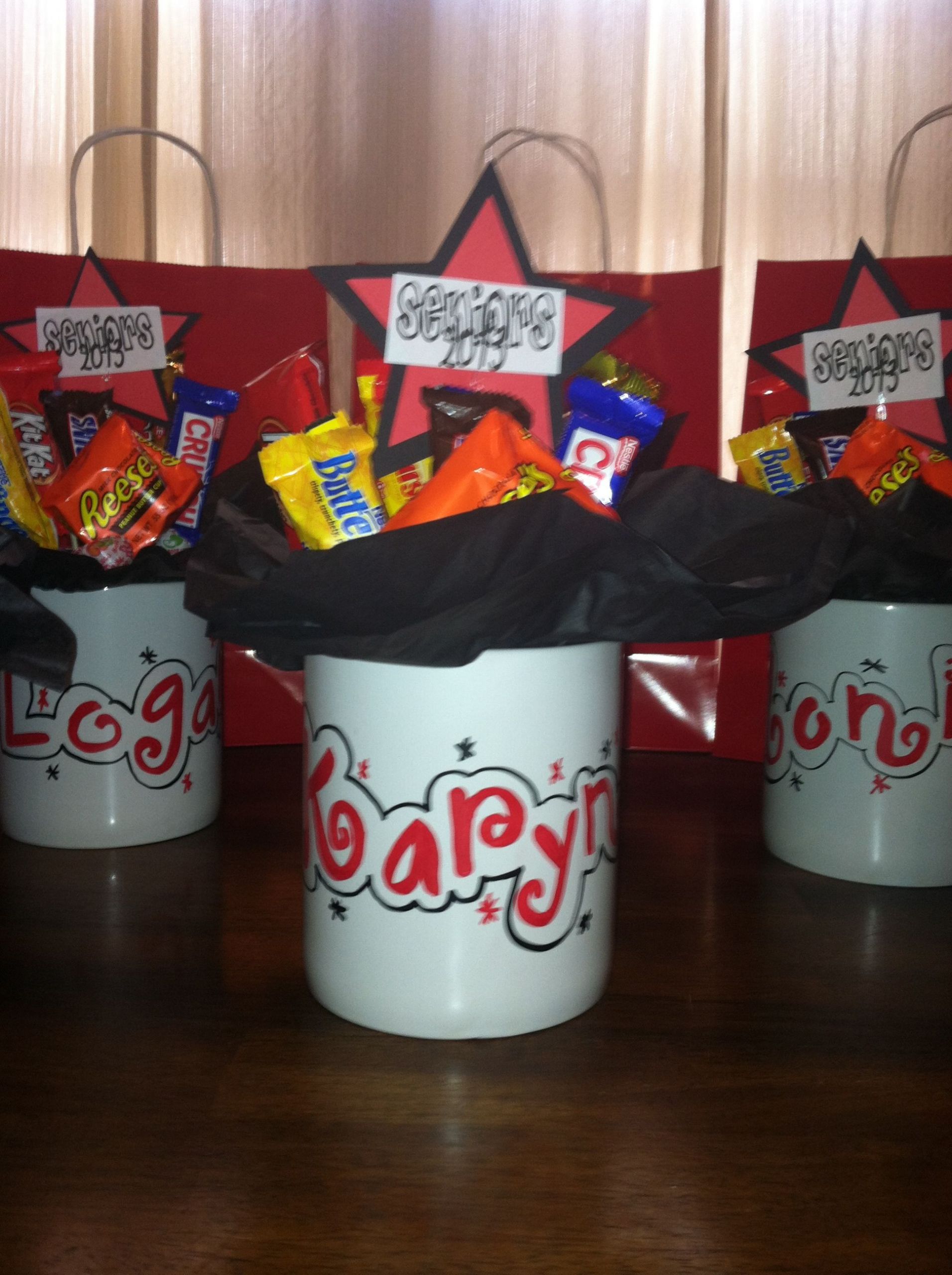 Graduation Gift Ideas For High School Seniors
 Personalized candy bouquet mugs for high school senior