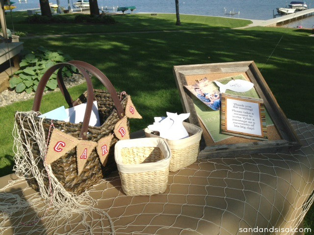 Graduation Gift Table Ideas
 Fishing Graduation Party Sand and Sisal