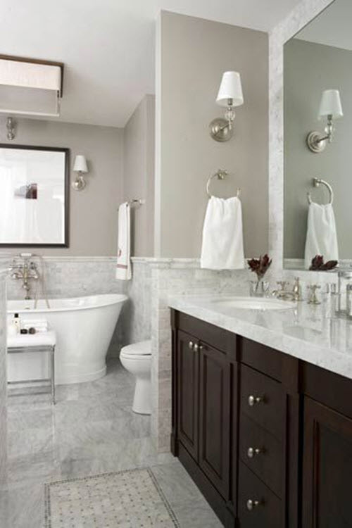 Gray Bathroom Walls
 29 white marble bathroom floor tile ideas and pictures
