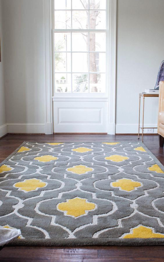 Gray Living Room Rugs
 29 Stylish Grey And Yellow Living Room Décor Ideas DigsDigs