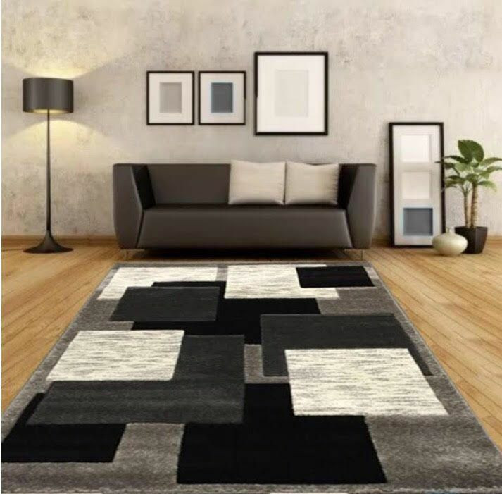 Gray Living Room Rugs
 New Silver Black Modern Living Room Rugs Grey Hall