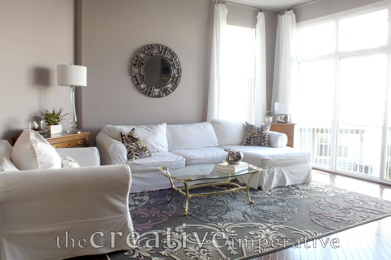 Gray Living Room Rugs
 The Creative Imperative House Tour Purple and Gray