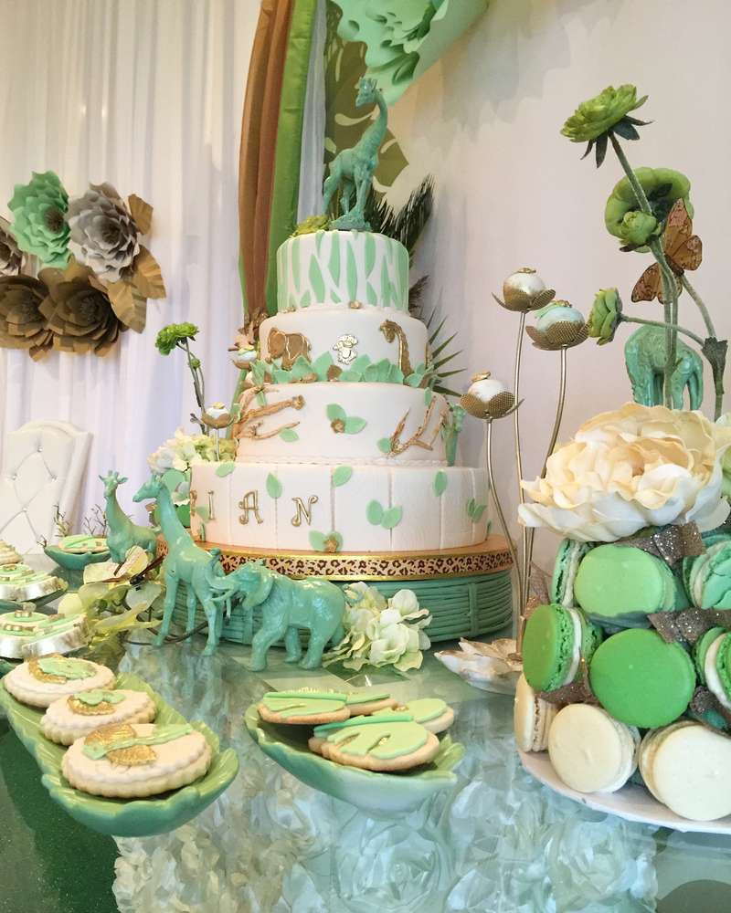 Green Baby Shower Decor
 Mint Green Jungle Baby Shower Baby Shower Ideas Themes