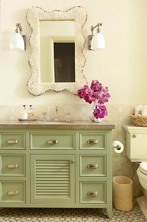 Green Bathroom Vanity
 Shutter Bathroom Vanity Design Ideas
