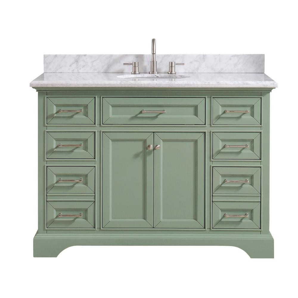 Green Bathroom Vanity
 Home Decorators Collection Windlowe 49 in W x 22 in D x